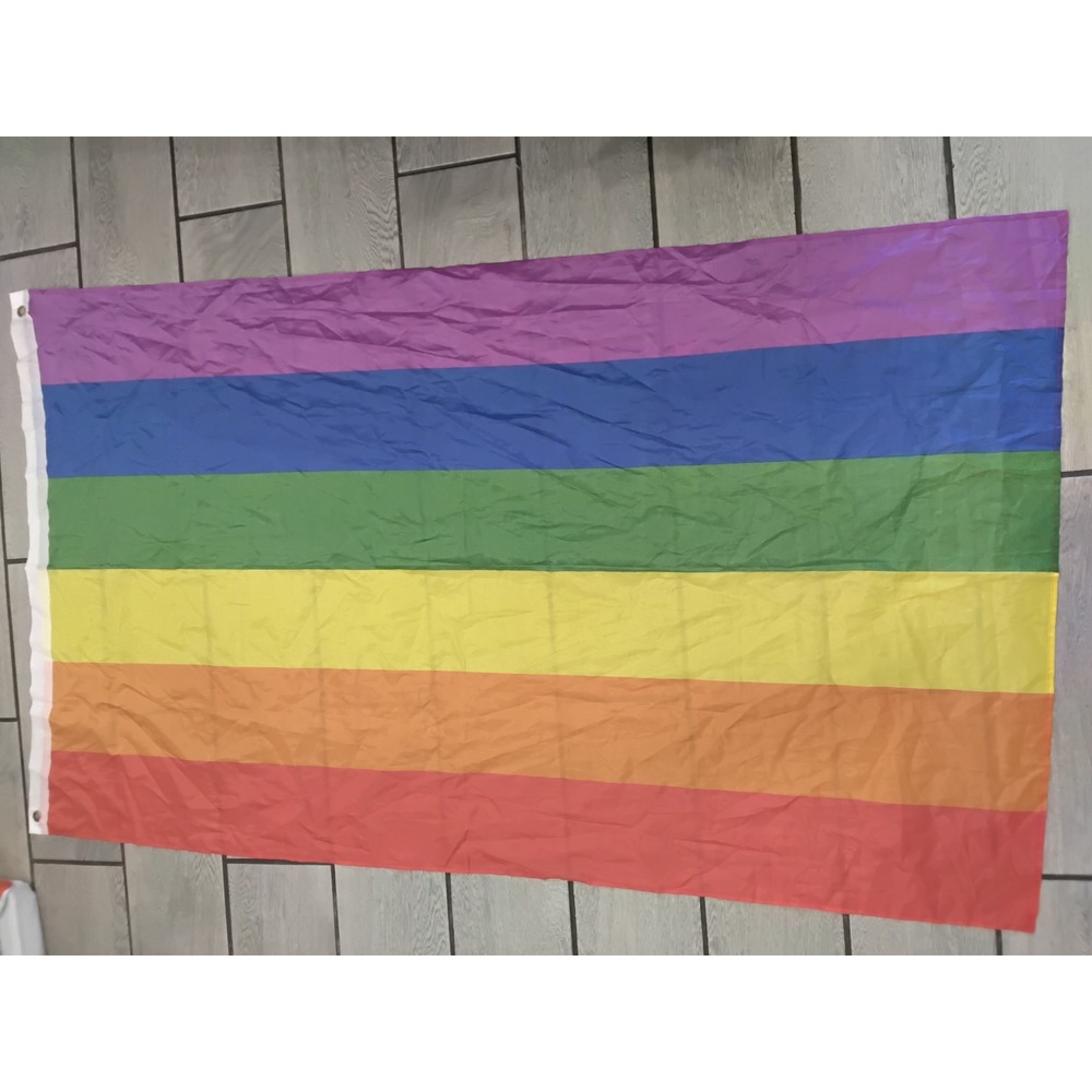 Pride Rainbow Flag 3x5 ft Large 6 Stripe LGBTQ Progress Banner with Grommets
